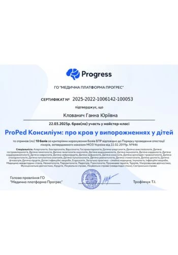 Клованич Ганна Юріївна